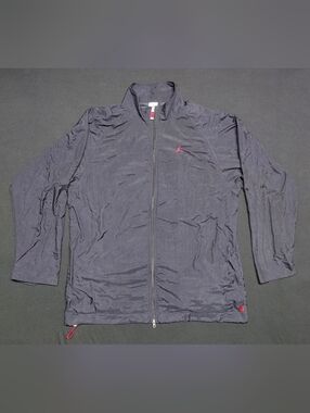 Vintage Air Jordan Nike Black Windbreaker Zip Up Jacket Track Men's Sz XXL